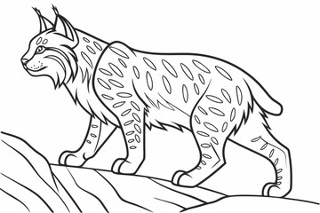 coloring page line art the bobcat black vector