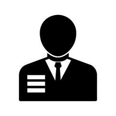 Silhouette staff badge with role designation perfect for employee identification visuals