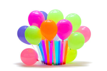 colorful balloons isolated on white