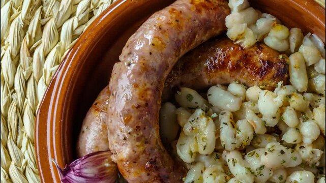Butifarra with beans botifarra amb mongetes or botifarra amb seques is a traditional Catalan dish based on butifarra and white beans.