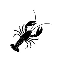 Shirmp prawn silhouette vector illustration on white background