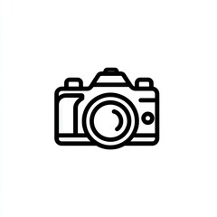 Simple black line art camera icon