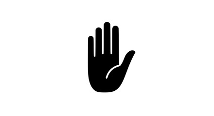 Obraz premium Hand stop sign minimalist black and white icon