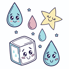 vector illustration of water drops