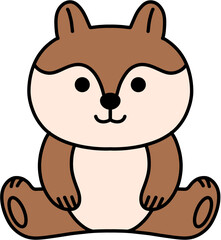 Pastel cute animals sitting down design