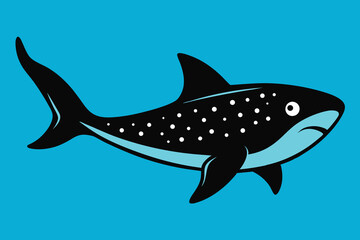 Solid color Whale Shark animal vector design