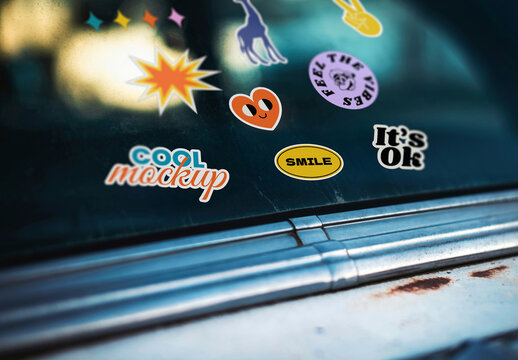 Windshield Sticker Mockup