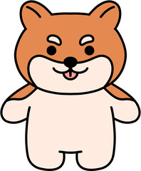 Cute Animals Standing Straight Pastel Colors