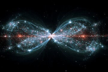 Stunning butterfly nebula revealed in vibrant colors and glowing stellar structures against a dark cosmic background