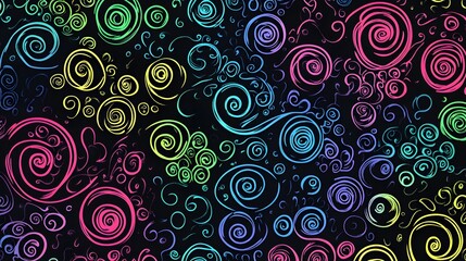Vibrant Rainbow Swirls Abstract Background