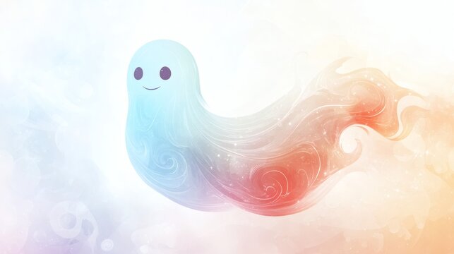 Gentle spectral being with flowing, pastel-colored form.
