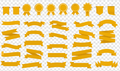 Orange Ribbon Isolated And Transparent Background