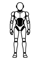 Fototapeta premium Humanoid Robot Vector Illustration - Android or Cyborg Technology
