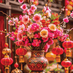 A Chinese national day flowers photo