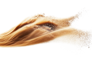 Flying sand transparent isolated on white background, png