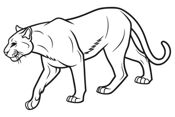 coloring page line art the puma black vector