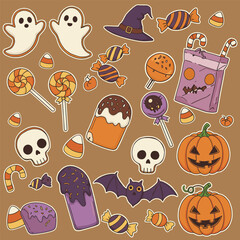 illustration for happy halloween in flat style design