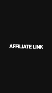 Loop animation with rotating circular mask over zooming text repeating the words affiliate link.