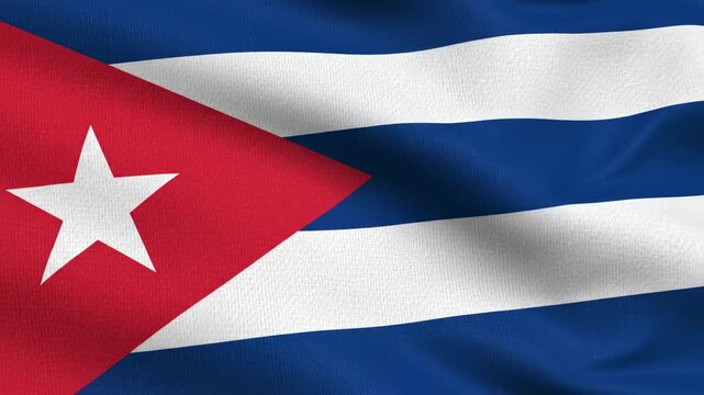 Cuban flag waving in the wind