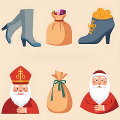 Festive characters and gifts in a whimsical celebration