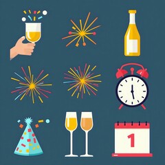 Colorful celebration elements for festive occasions