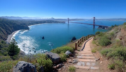 Obraz premium Panoramic view of Golden Gate Bridge