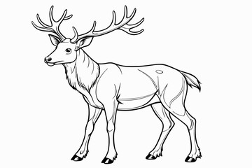 coloring page line art the caribou black vector