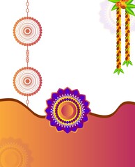 Beautiful Traditional Rakhi Thread Design for Raksha Bandhan Festival Celebration – Colorful Rakhi Background with Decorative Elements in High Quality JPG