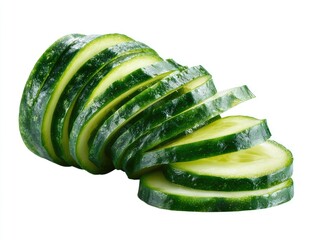 Sliced cucumber, vibrant green, and fresh