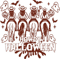  Western howdy Halloween Illustration