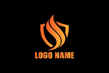  Abstract Fire Shield Logo