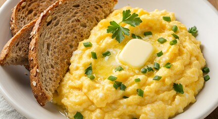 Creamy Scrambled Eggs with Toast