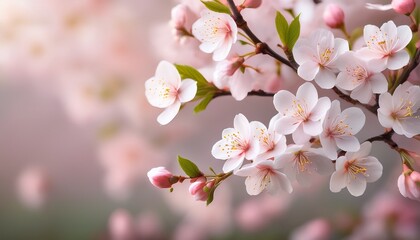 Obraz premium cherry blossom branches nature pink white flowers