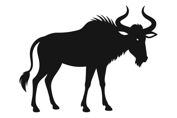 Solid color Wildebeest animal vector design