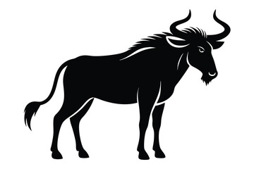 Solid color Wildebeest animal vector design