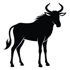 Solid color Wildebeest animal vector design