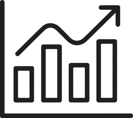 Simple line chart icon showing upward trend and bar graph