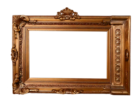 Vintage style frames on transparent background and white background 