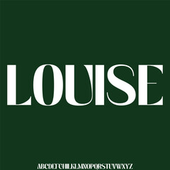 Elegant classic serif alphabet display font vector illustration