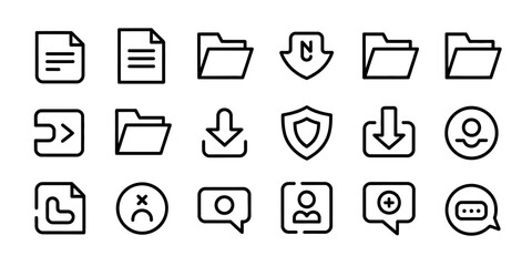 Collection of 24 modern minimalist graphic elements with geometric shapes and abstract forms