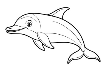 coloring page line art the porpoise black vector