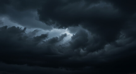 Obraz premium Dramatic dark storm clouds with a flash of lightning