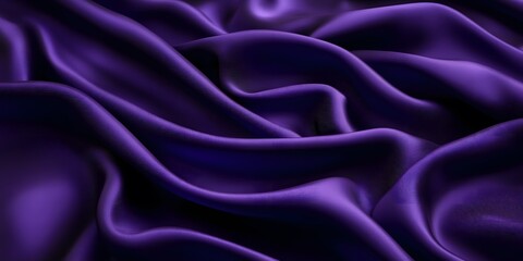 Fototapeta premium Luxurious Deep Purple Satin Fabric Drape, Elegant Silk Textile Texture