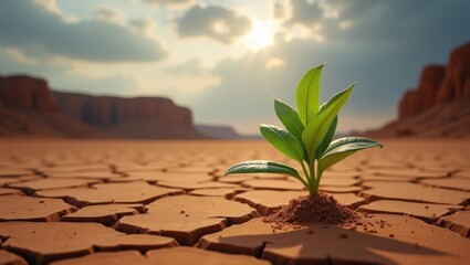 Hope Sprouts in Arid Land A Symbol of Resilience and New Beginnings
