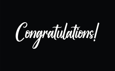 Congratulations hand drawn lettering. Calligraphy text composition isolated on white background. Vector lettering design