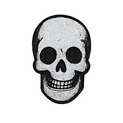 Smiling Halftone Skull Illustration png file.