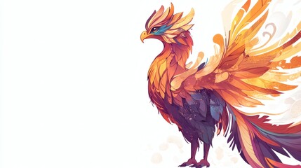 Obraz premium Colorful mythical bird illustration.