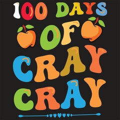 100 Days of School Kindergarten Kids T-Shirt Design Typography Vector Illustration