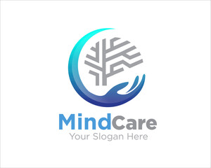 mind care logo designs for brain health protection