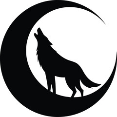 Wolf Howling at the Moon Icon